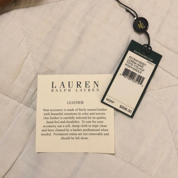 Lauren Ralph Lauren Leather Cow Print Handbag - Picture 6 of 8